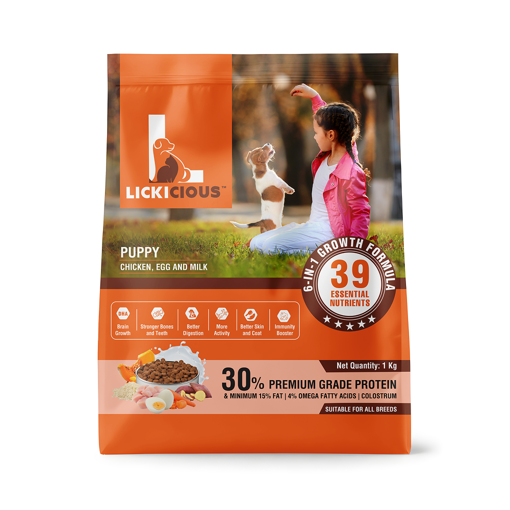 Lickicious Chicken, Egg and Milk Flavoured Puppy Dog Dry Food