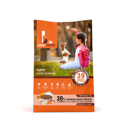 Lickicious Chicken, Egg and Milk Flavoured Puppy Dog Dry Food