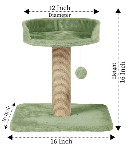 Furrlovers Jute Scratching Posts with Hanging Ball Activity Tree for Cats (Green)