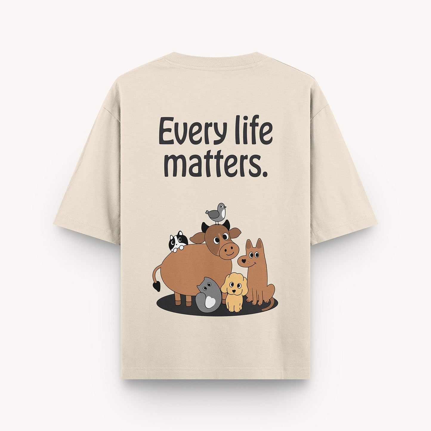 thePack Indie Merch Every Life Matters Oversized T Shirt for Men and Women (Buttercream)