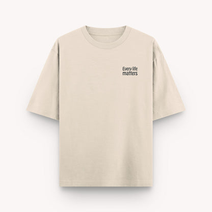 thePack Indie Merch Every Life Matters Oversized T Shirt for Men and Women (Buttercream)