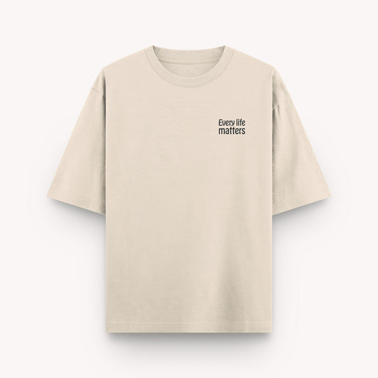 thePack Indie Merch Every Life Matters Oversized T Shirt for Men and Women (Buttercream)