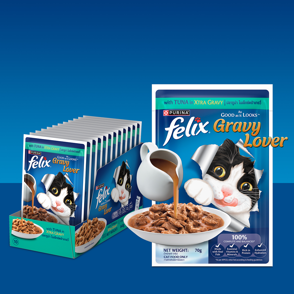 Purina Felix Gravy Lover Tuna Chunks Adult Complete and Balanced Cat Wet Food