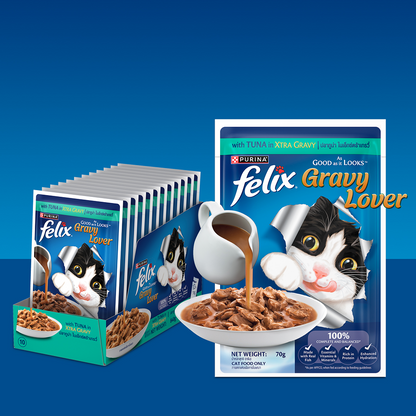 Purina Felix Gravy Lover Tuna Chunks Adult Complete and Balanced Cat Wet Food