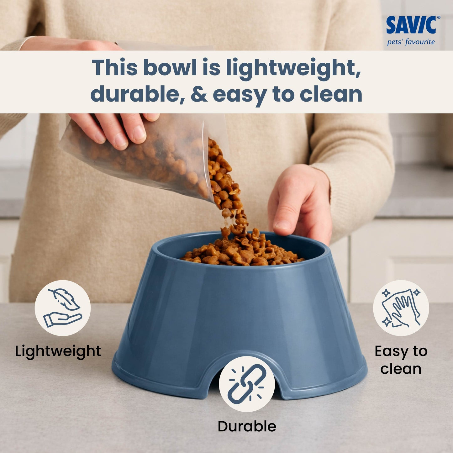 Savic Picnic Cocker Bowl for Dogs and Cats (Grey)