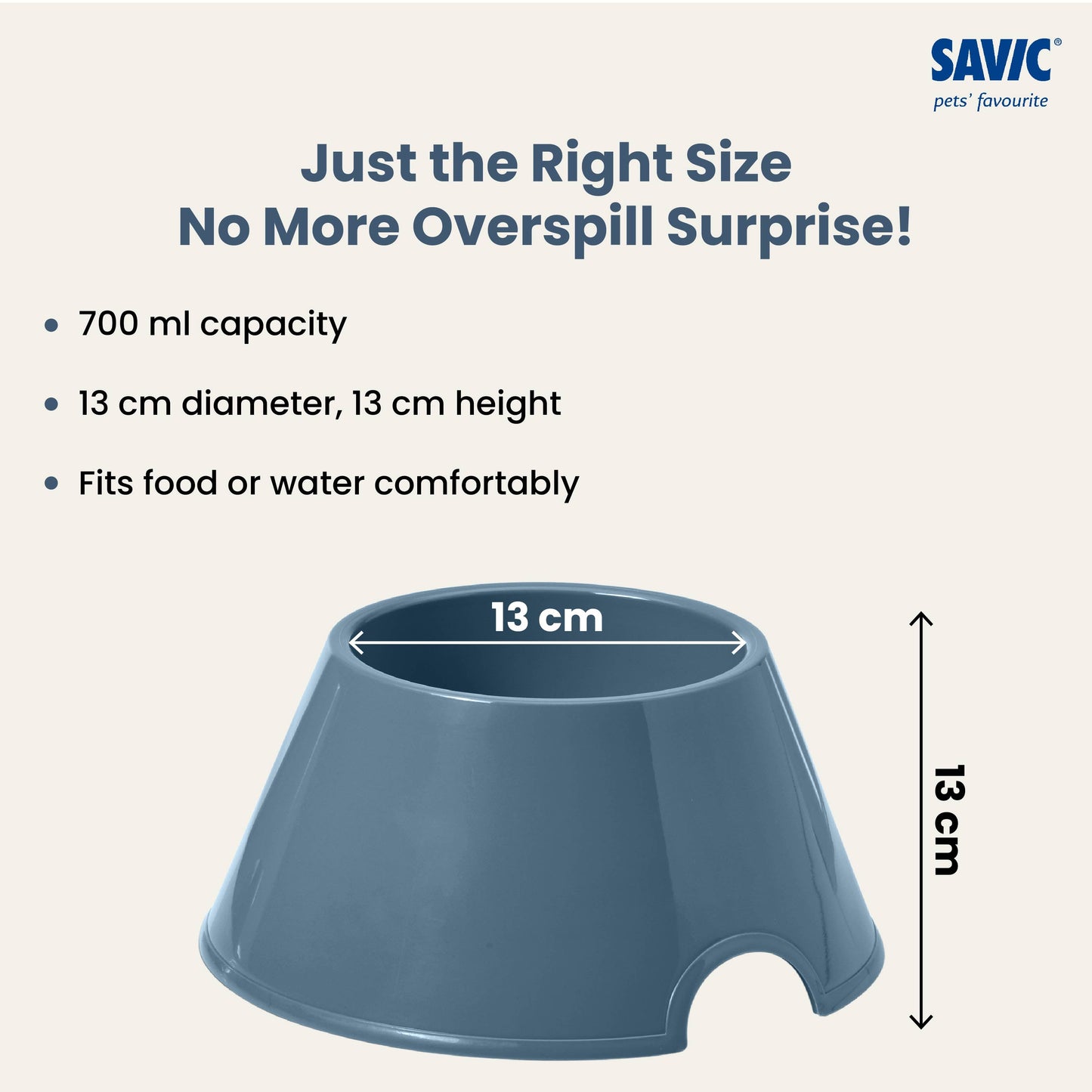 Savic Picnic Cocker Bowl for Dogs and Cats (Grey)