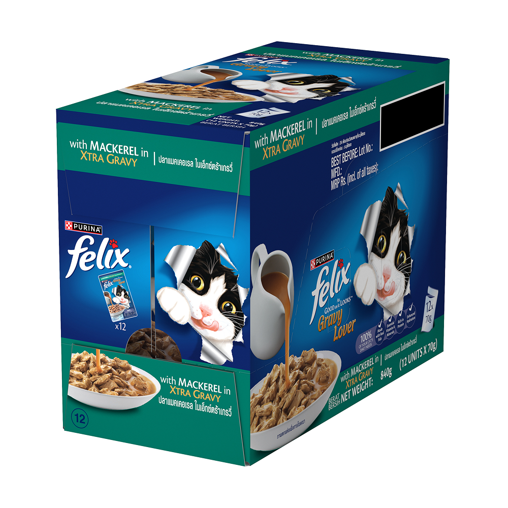 Purina Felix Gravy Lover Mackerel Chunks Complete and Balanced Adult Cat Wet Food