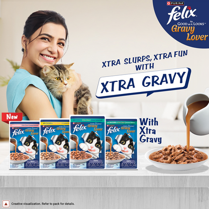 Purina Felix Gravy Lover Mackerel Chunks Complete and Balanced Adult Cat Wet Food
