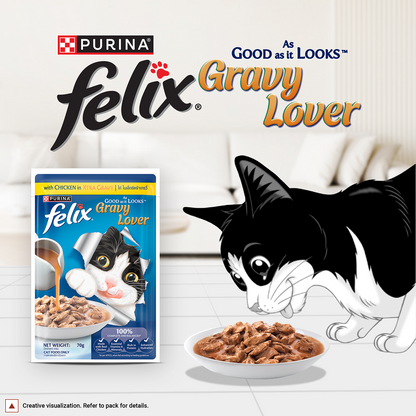 Purina Felix Gravy Lover Chicken Chunks Adult Complete and Balanced Cat Wet Food