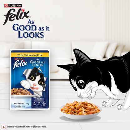Purina Felix with Chicken in Jelly Complete and Balanced Adult Cat Wet Food