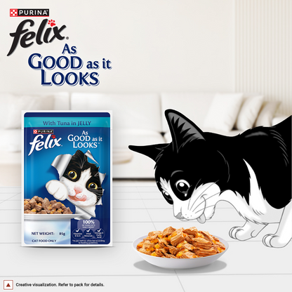 Purina Felix with Tuna in Jelly Adult Complete and Balanced Cat Wet Food