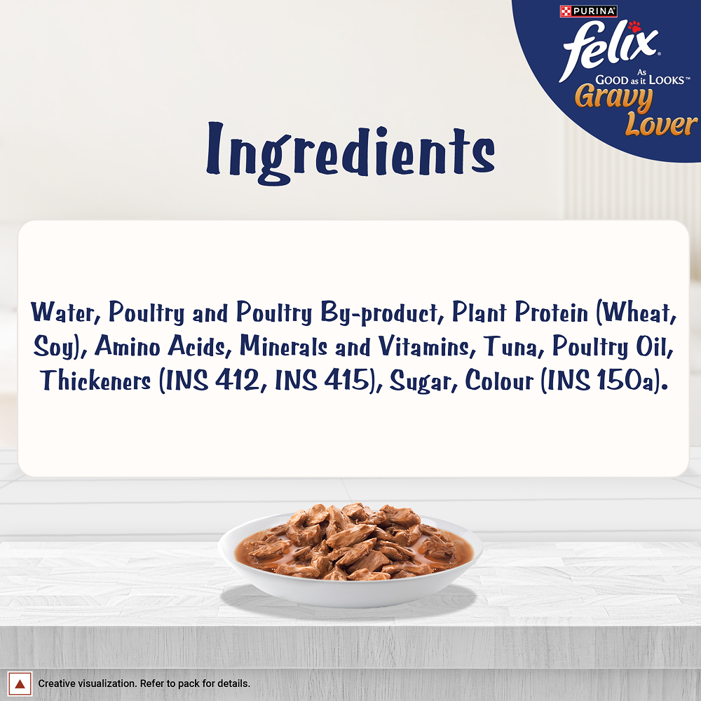 Purina Felix Gravy Lover Tuna Chunks Adult Complete and Balanced Cat Wet Food
