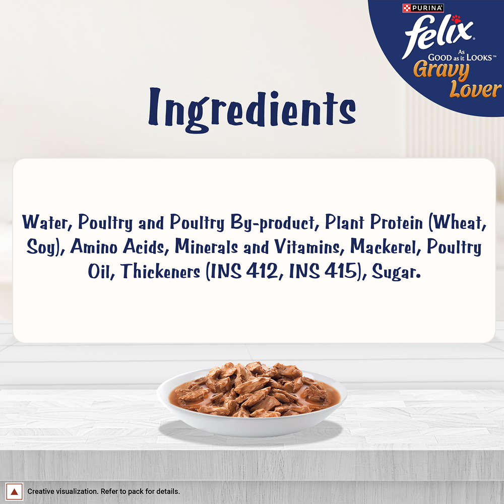 Purina Felix Gravy Lover Mackerel Chunks Complete and Balanced Adult Cat Wet Food