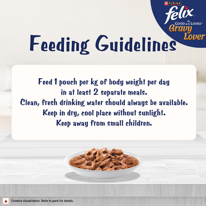 Purina Felix Gravy Lover Salmon Chunks Adult Complete and Balanced Cat Wet Food