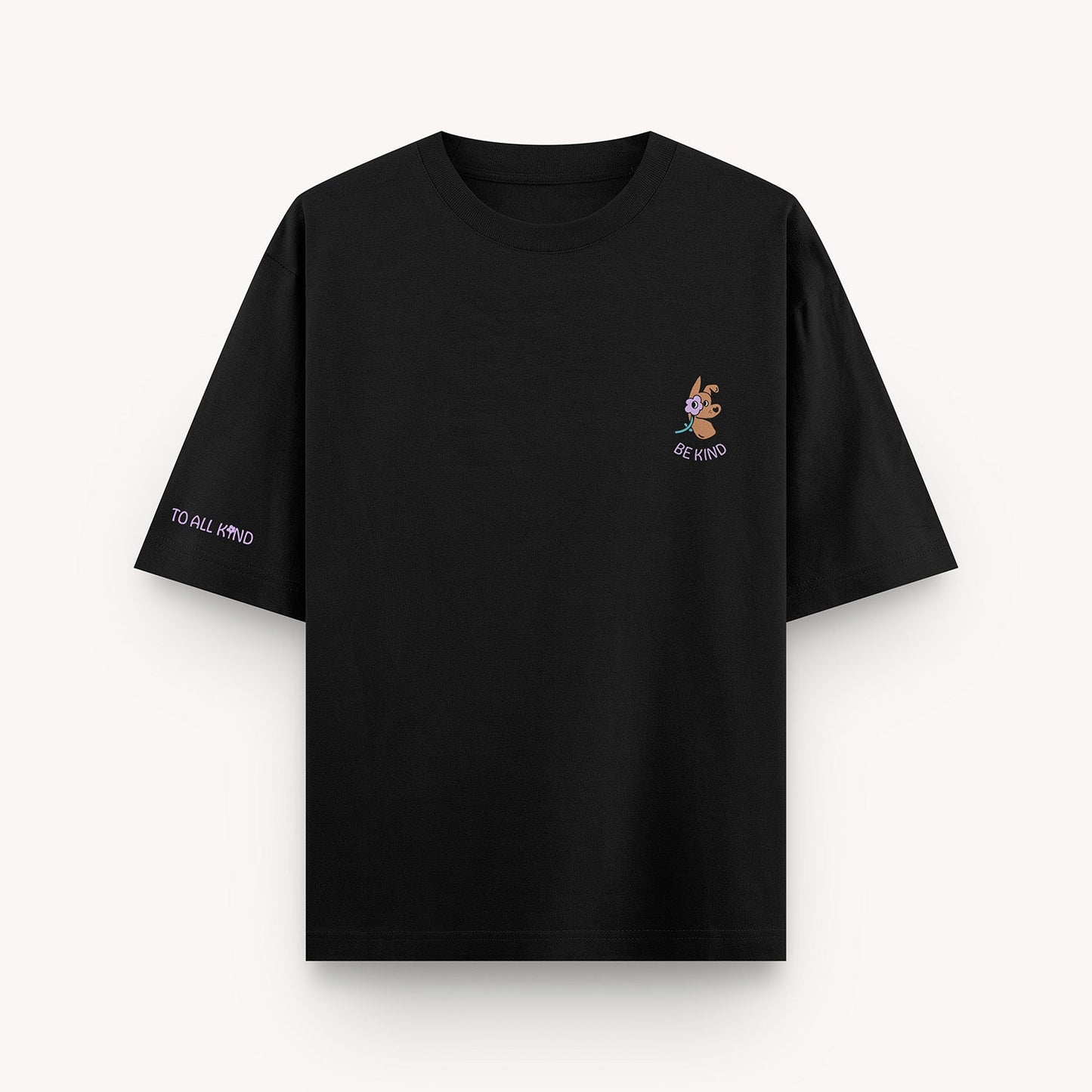 thePack Indie Merch Be Kind To All Kind Oversized T Shirt for Men and Women (Black)