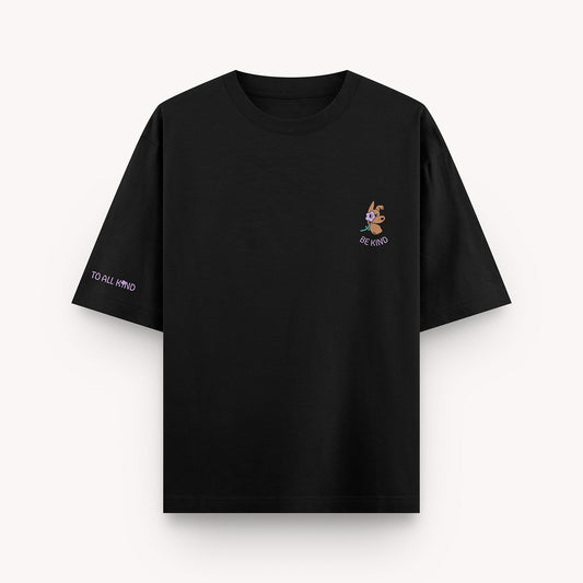 thePack Indie Merch Be Kind To All Kind Oversized T Shirt for Men and Women (Black)