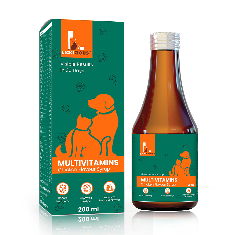 Lickicious Chicken Flavour Multivitamin Syrup for Dogs & Cats