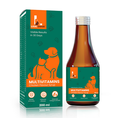 Lickicious Chicken Flavour Multivitamin Syrup for Dogs & Cats