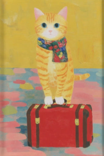 EverythingBoho The Solo Traveller Cat Wall Art (Olive Green)