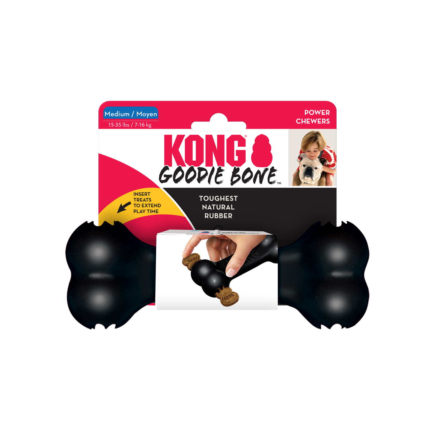 Kong Extreme Goodie Bone Toy for Dogs (Black)