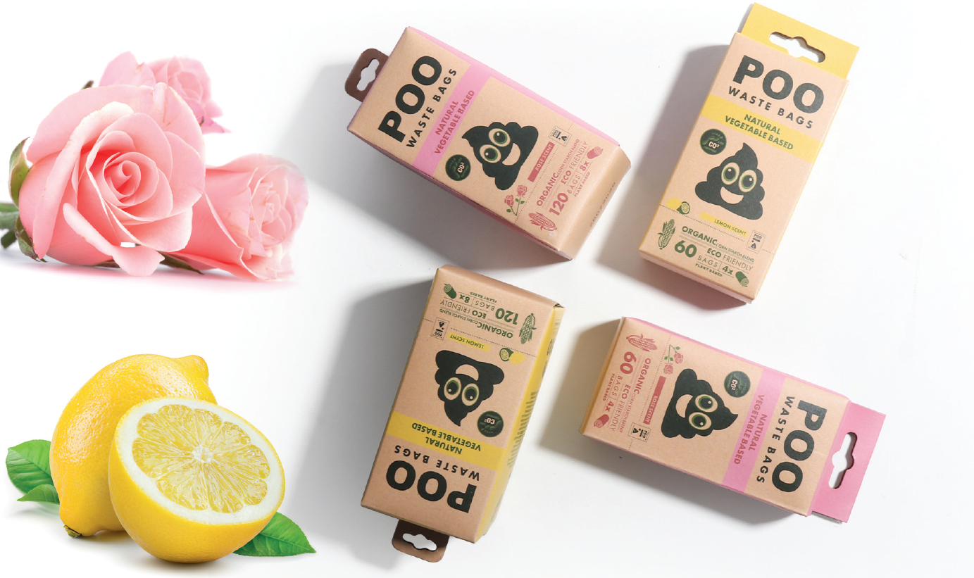 M Pets Poo Lemon Scent Natural Vegetable Waste Bags for Dogs