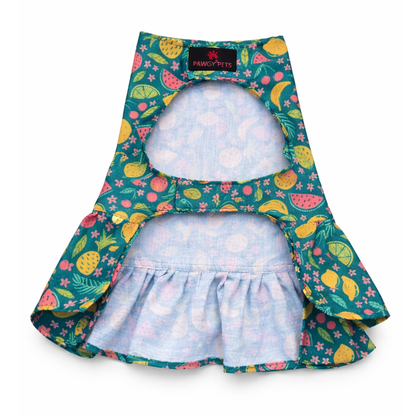 Pawgypets Fruity Casual Dress for Dogs (Green)