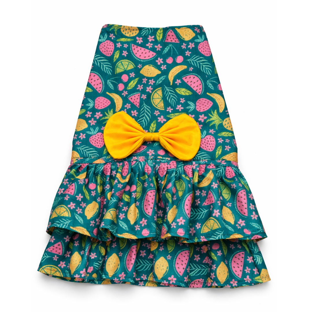 Pawgypets Fruity Casual Dress for Dogs (Green)