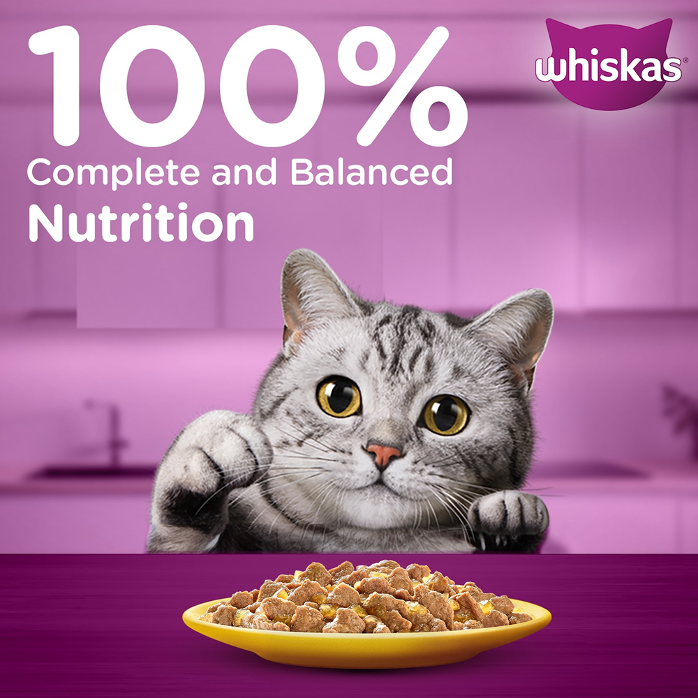 Whiskas Tuna in Jelly, Chicken and Salmon in Gravy Meal Adult Cat Wet Food