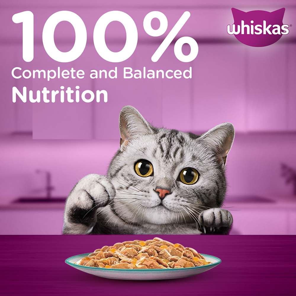 Whiskas Adult Wet Cat Food Combo |Chicken, Tuna & Seafood (Jelly & Gravy)