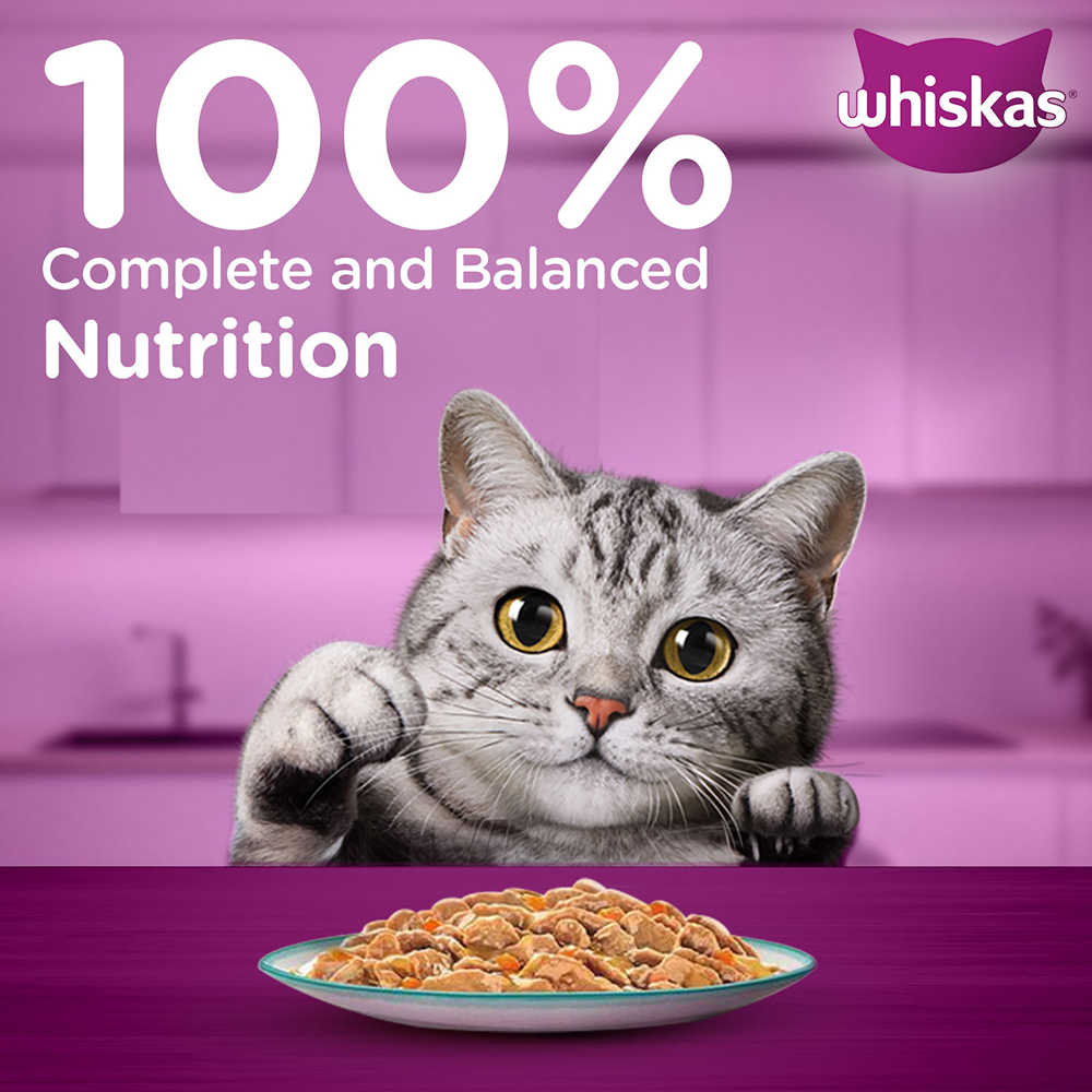 Whiskas Adult Wet Cat Food Combo |Chicken, Tuna & Seafood (Jelly & Gravy)
