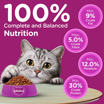 Whiskas Adult Cat Food Combo |Mackerel Dry & Chicken in Gravy Wet