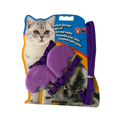 Healing Leaf Angle Soft Harness for Cats (Purple)