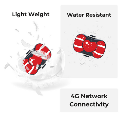 FeTaca PB1 Smart 4G GPS Waterproof Collar with Bow Tracker with 12months Free Tracking & App Subscription for Dogs and Cats (Red)