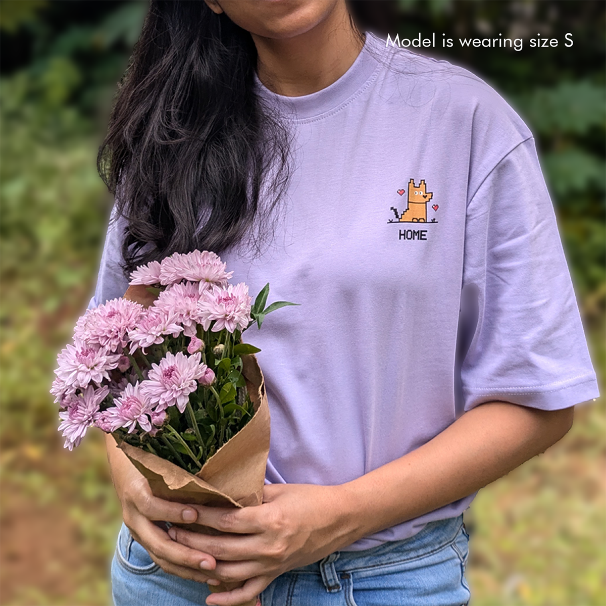 thePack Indie Merch Home Oversized T Shirt for Men and Women (Lavender)