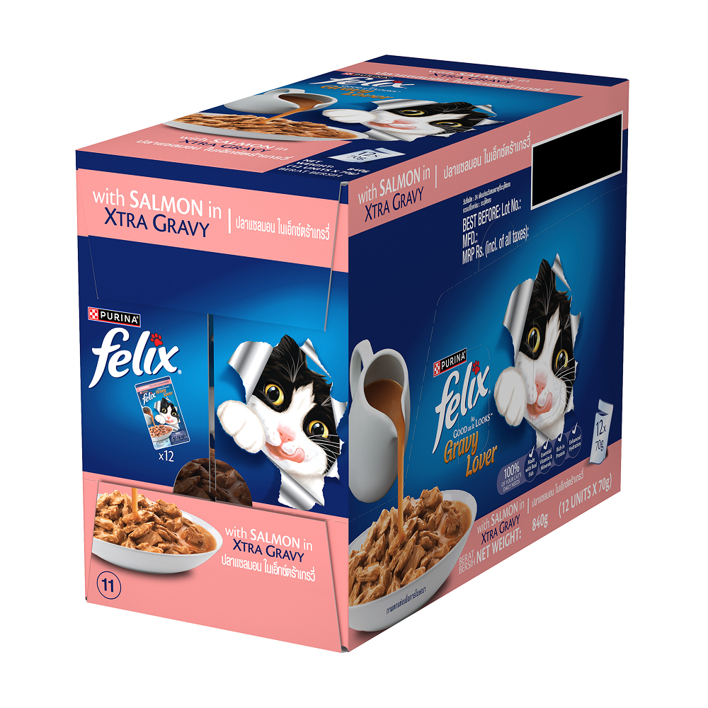 Purina Felix Gravy Lover Salmon Chunks Adult Complete and Balanced Cat Wet Food