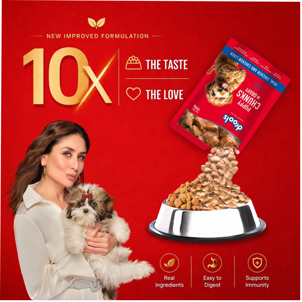 Drools Real Chicken & Chicken Liver Chunks in Gravy Puppy Dog Wet Food