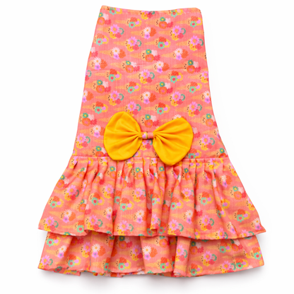 Pawgypets Softy Casual Dress for Dogs (Peach)