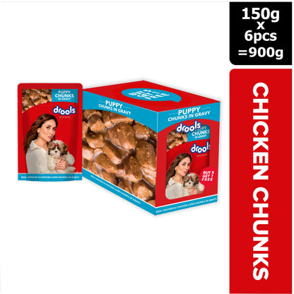 Drools Real Chicken & Chicken Liver Chunks in Gravy Puppy Dog Wet Food