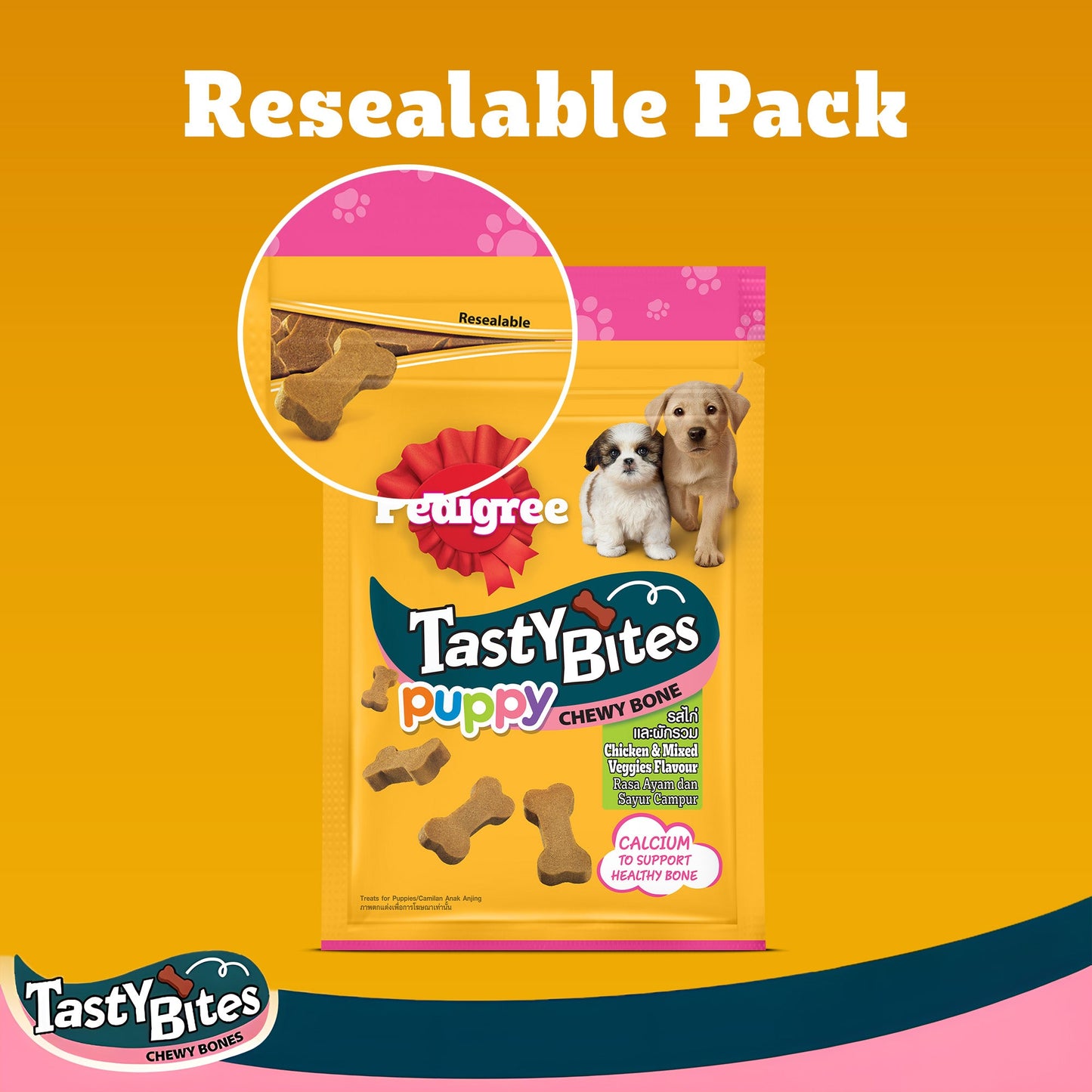 Pedigree Tasty Bites Chicken & Mixed Veggies Flavour Puppy Chewy Treats