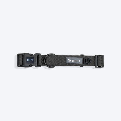 HUFT Classic D Ring Collar for Dogs (Coal Black)