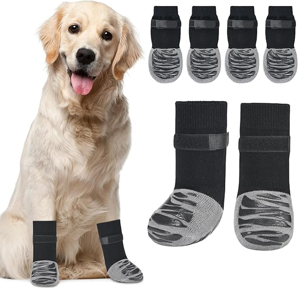 KUTKUT Non Slip Socks for Dogs (Grey)