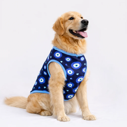 Pawgypets Evil Eye Tshirt for Dogs (Navy Blue)