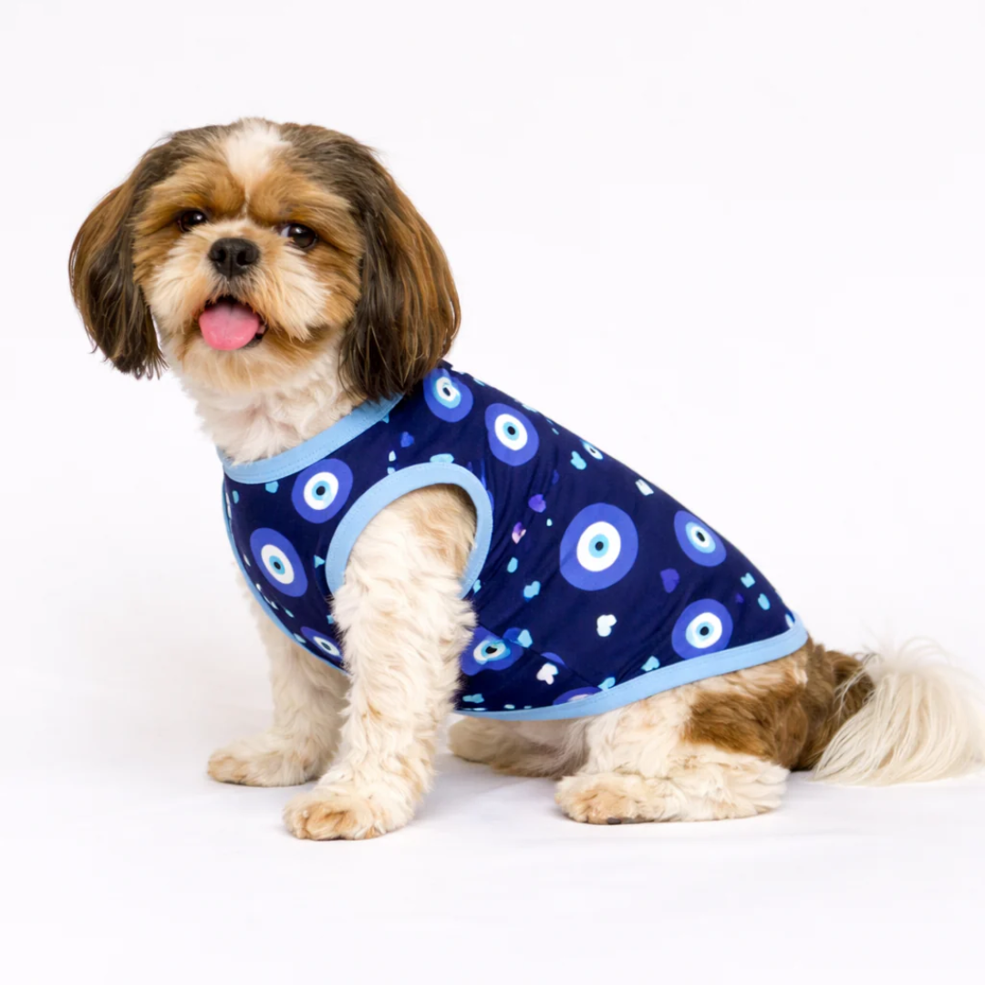 Pawgypets Evil Eye Tshirt for Dogs (Navy Blue)
