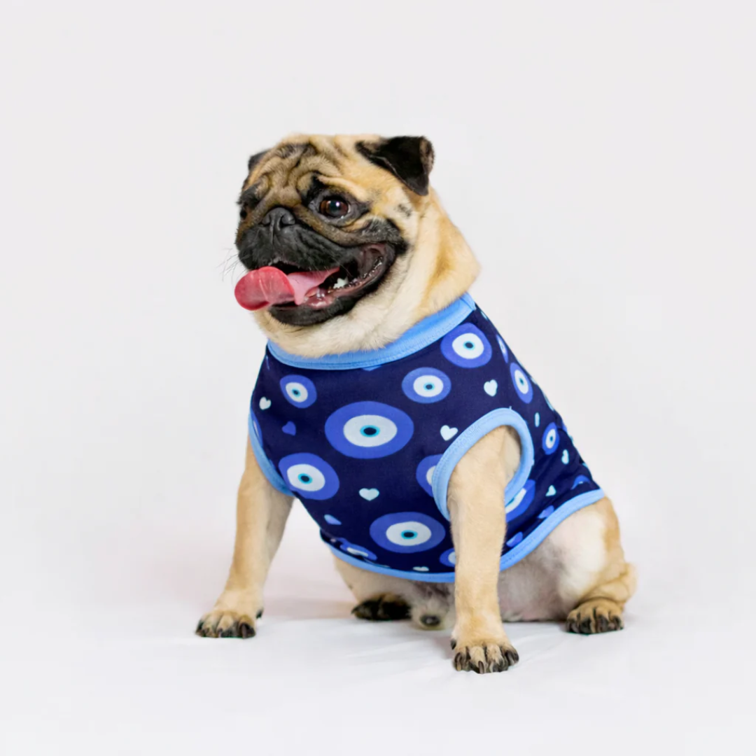 Pawgypets Evil Eye Tshirt for Dogs (Navy Blue)