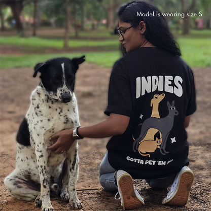 thePack Indie Merch Gotta Pet'em All Oversized T Shirt for Men and Women (Black)