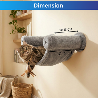 Furrlovers Wall Mounted Hammock with Plush Fabric for Cats (Grey)