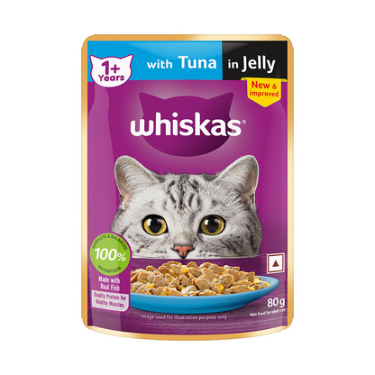 Whiskas Tuna in Jelly, Chicken and Salmon in Gravy Meal Adult Cat Wet Food