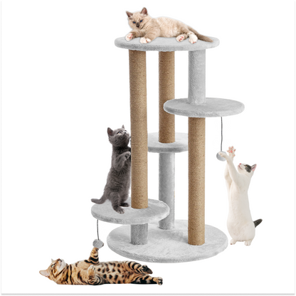 Furrlovers Multi Level Cat Tree with Scratching Posts & Platforms (Grey)