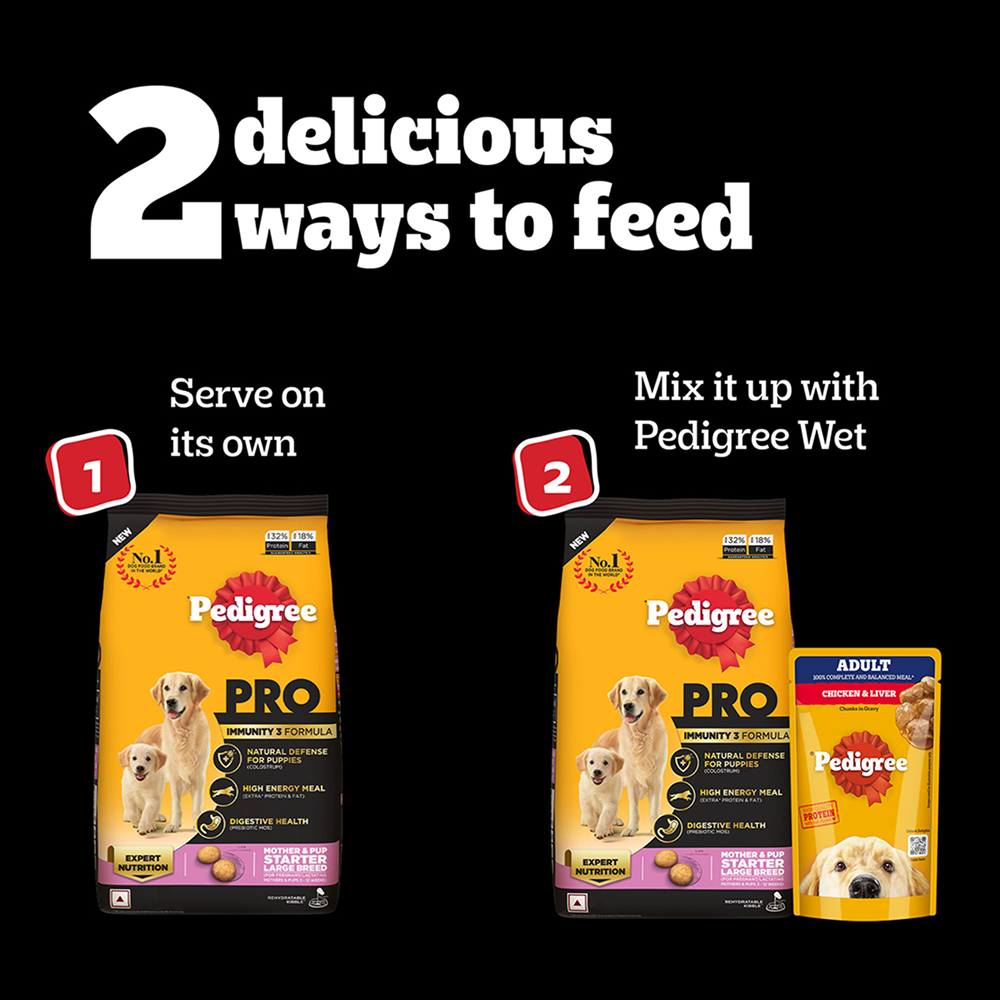 Pedigree PRO Expert Nutrition Lactating/Pregnant Mother & Puppy Starter(3 to 12 Weeks) Large Breed Dog Dry Food (Limited Shelf Life)