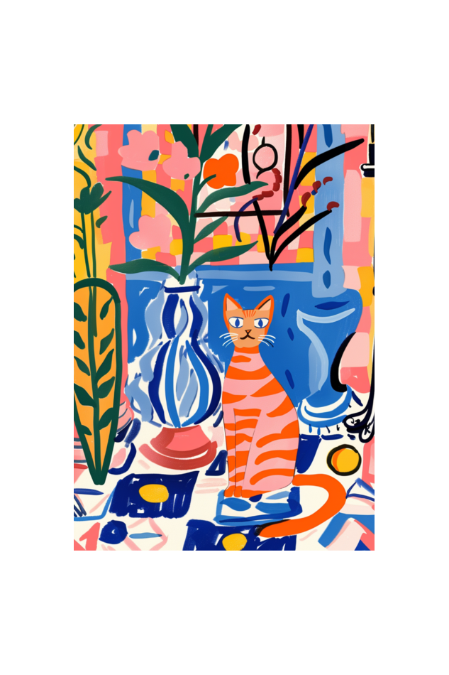 EverythingBoho The House Cat Boho Wall Art (White)
